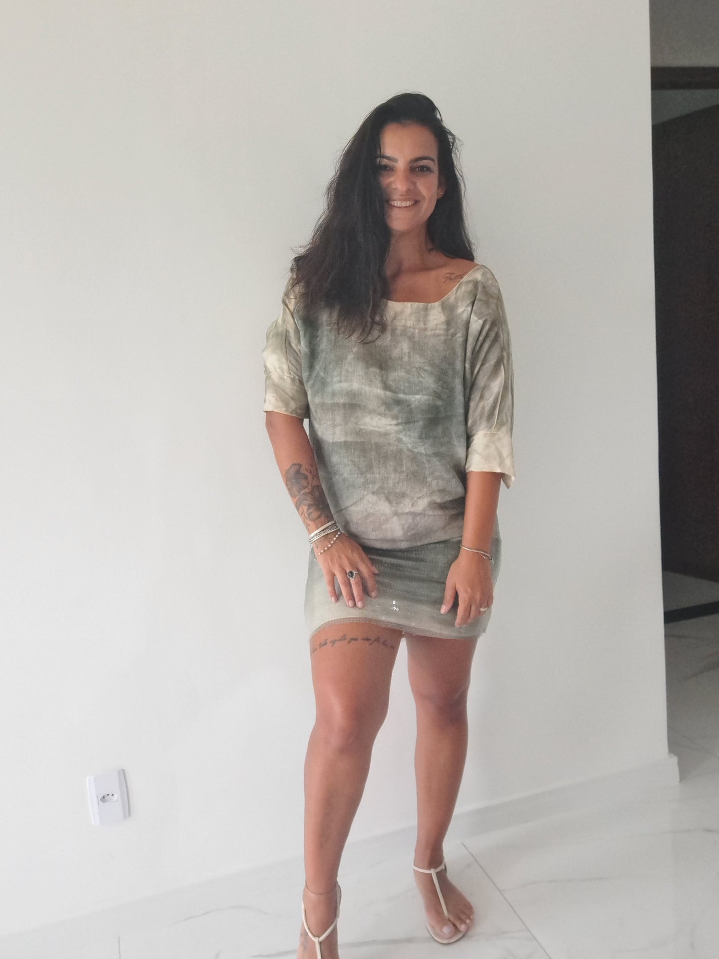 Vestido Sacada Mini paetês na Barra